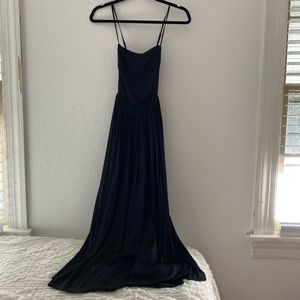 Urban Outfitters Black Morning satin midi dress